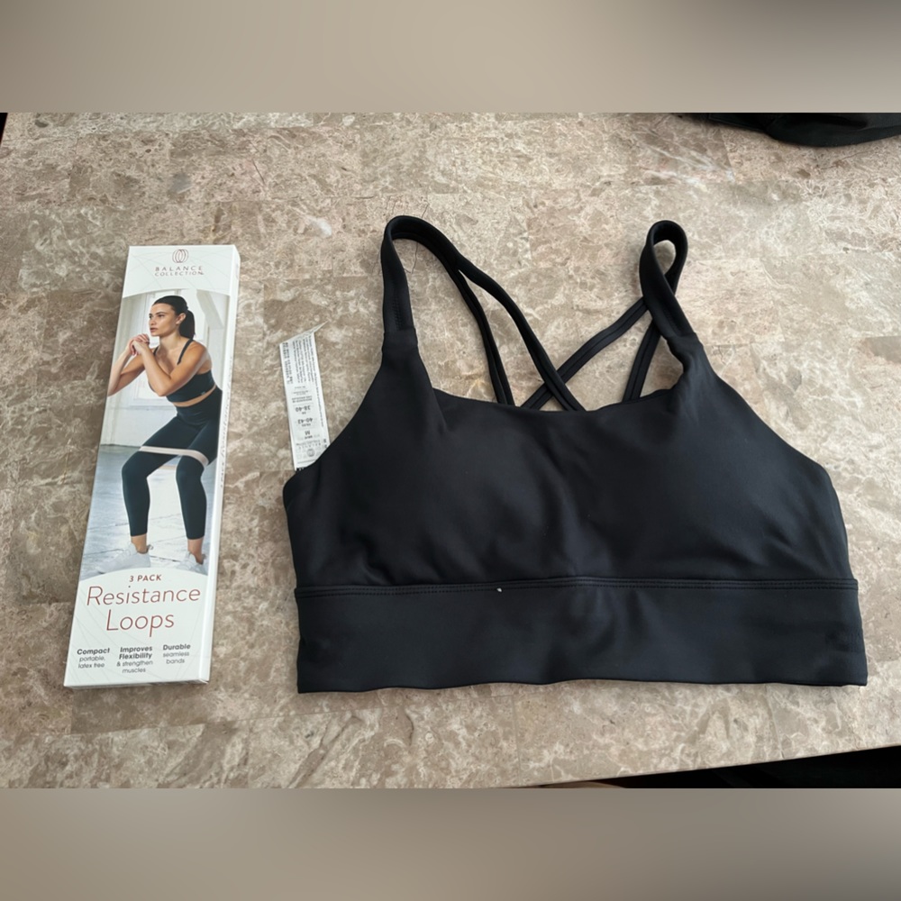 Balance Collection fitness bundle. Sports bra and resistance loops 3 pack